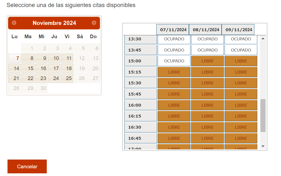 Reserva cita previa extranjería