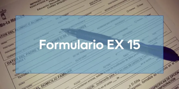 EX15: Formulario de actualización de estado de los extranjeros en España
